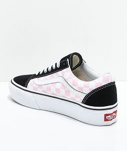 womens pink checkered vans